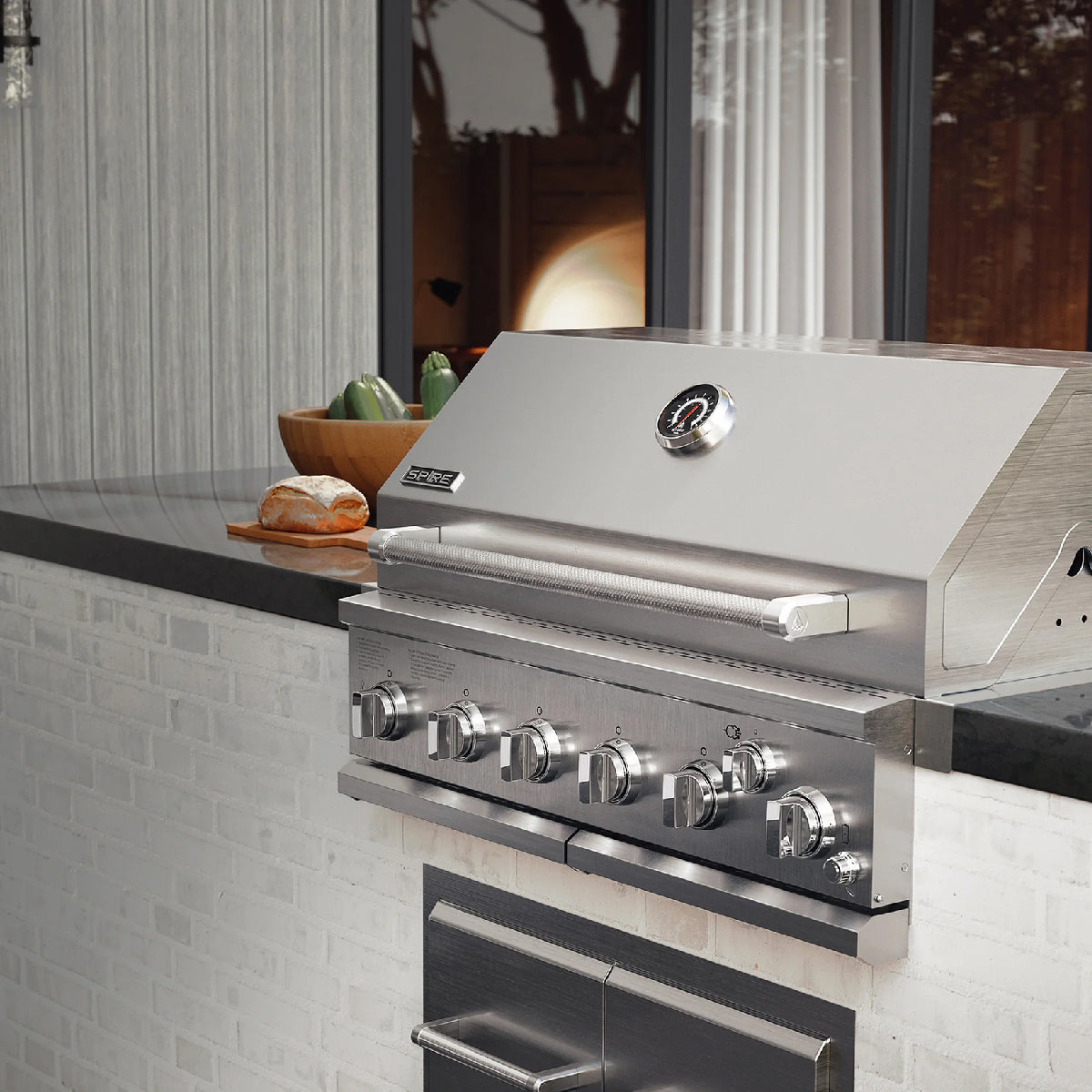 Asador de gas empotrable 5 quemadores SPIRE 3050R 30 pulg.