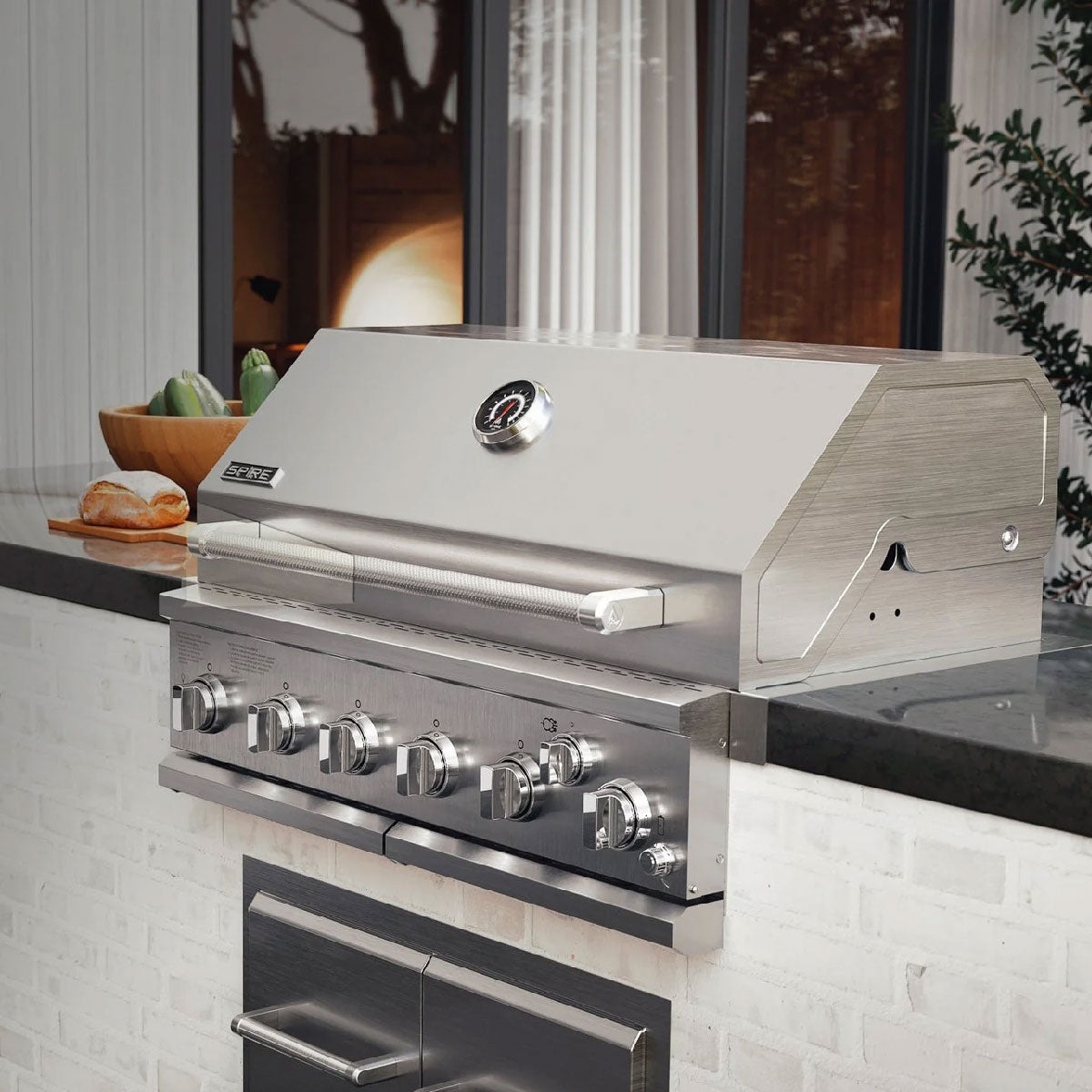 Asador de gas empotrable 6 quemadores SPIRE 3660R 36 pulg.