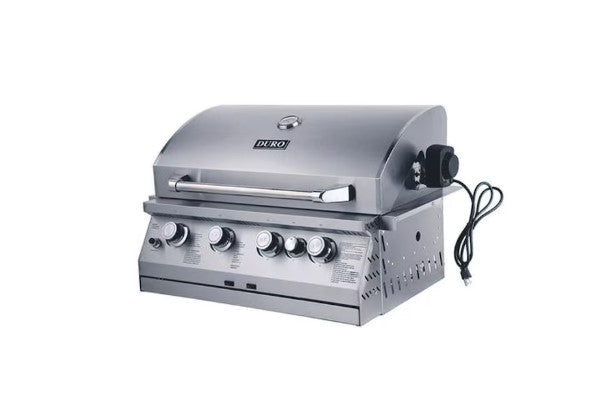 Asador empotrable de cuatro quemadores DURO 30" con rosticero